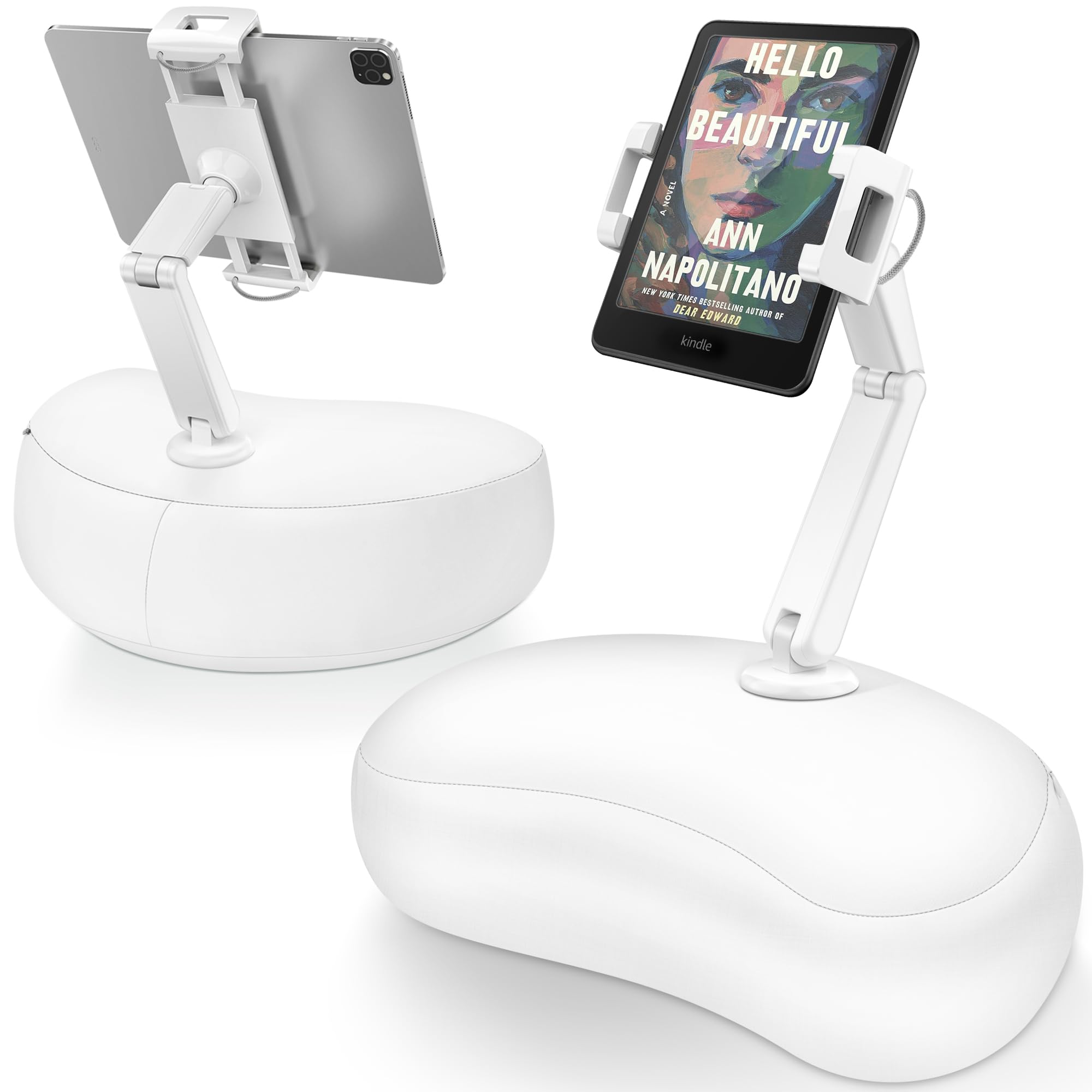 楽天湖南オンラインAboveTEK タブレットピロースタンド | 4.7・12.9インチ対応 | 360°回転 | 角度調整可能 | iPad ベッドホルダー | 膝上クッション | ソファ | 車載 | 寝ながら | 読書 | 仕事 | 学習 （ホワイト）TH-35W