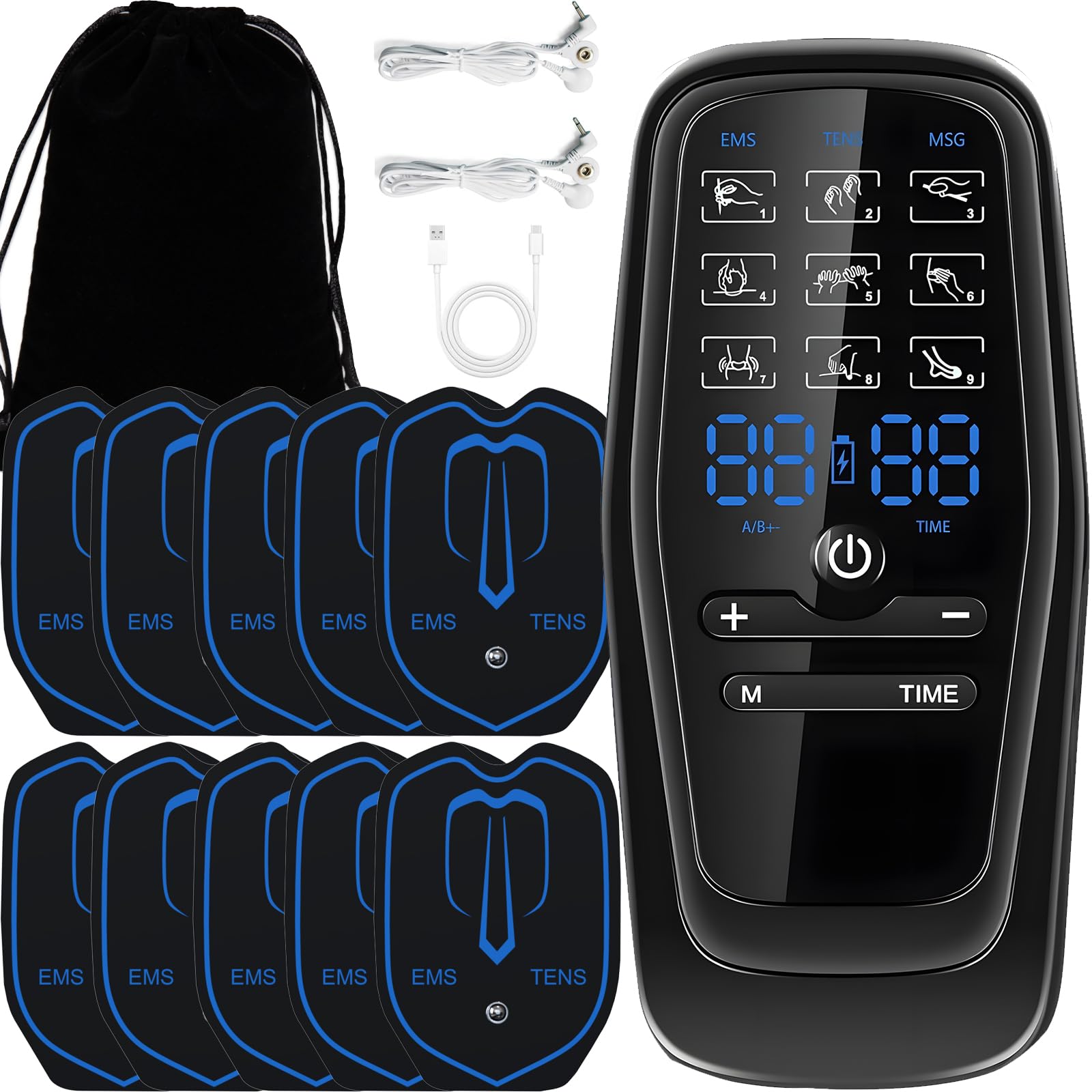 YOSINA EMS 全身筋肉刺激 9モード 30階段強度 A/Bデュ...(3.0)