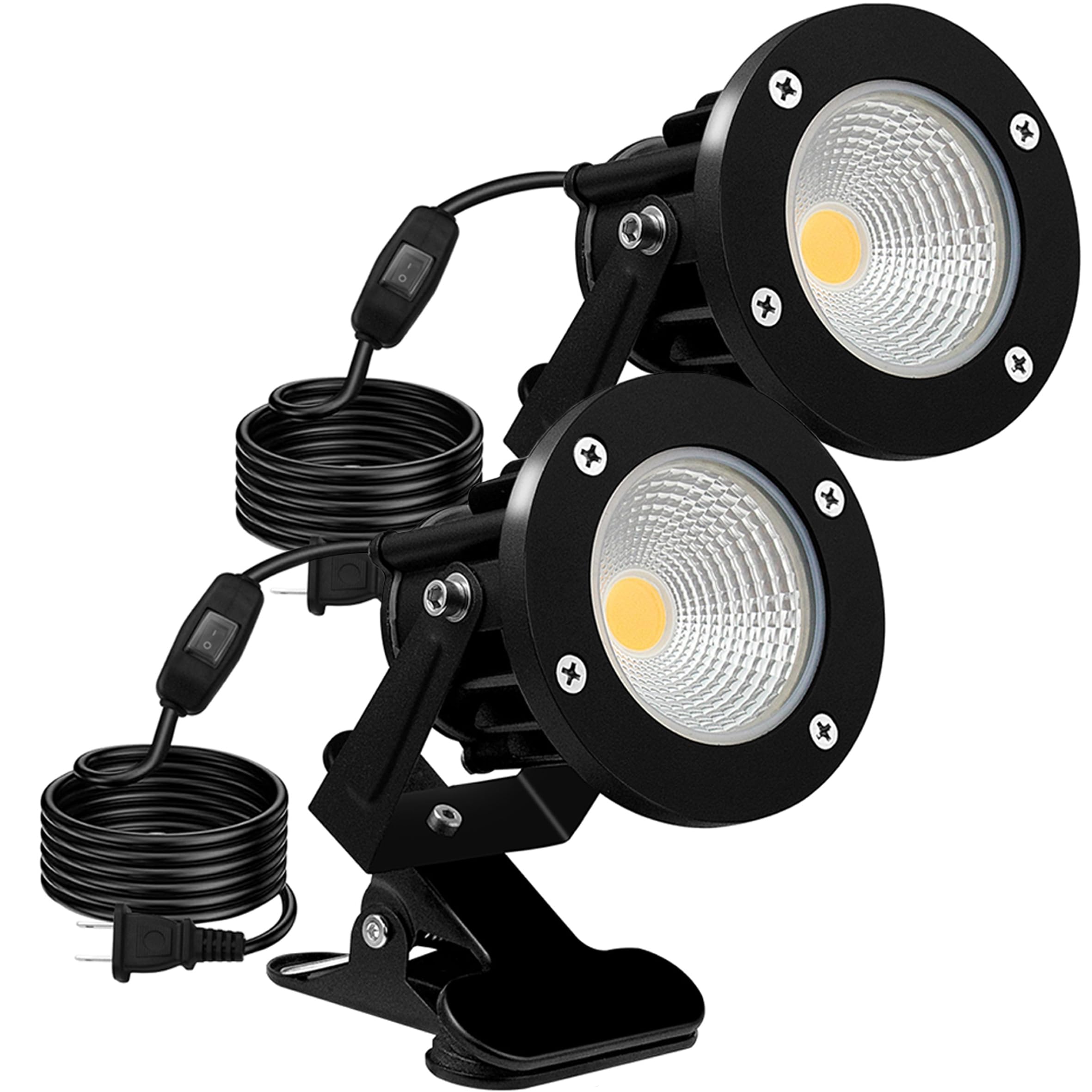 ledクリップライト 防水 20W 200W形相当 クリップライト 屋外 小型 スポットライト led クリップ コード長3m 中間スイッチ付 防雨 オクガイ 看板用ライト 屋外 看板照明 看板灯 【PSE認証】 (6000K 2個セット)