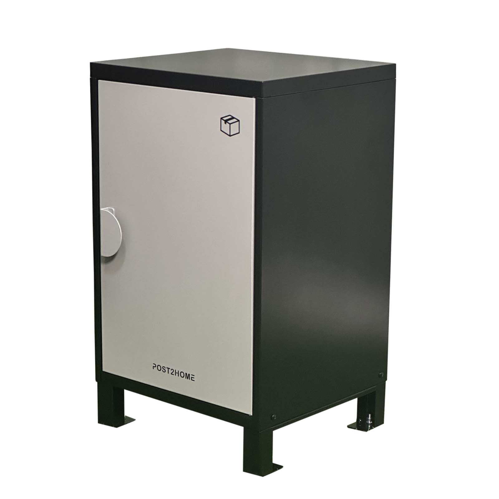POST2HOME 宅配ボックス スタンドポスト -ポスト 屋外 防水 組み立て式 郵便受け 置き配 ステッカー 宅配ボックス 簡単設置 盗難防止 荷物を保護 戸建て用 個人宅 (黒と銀)