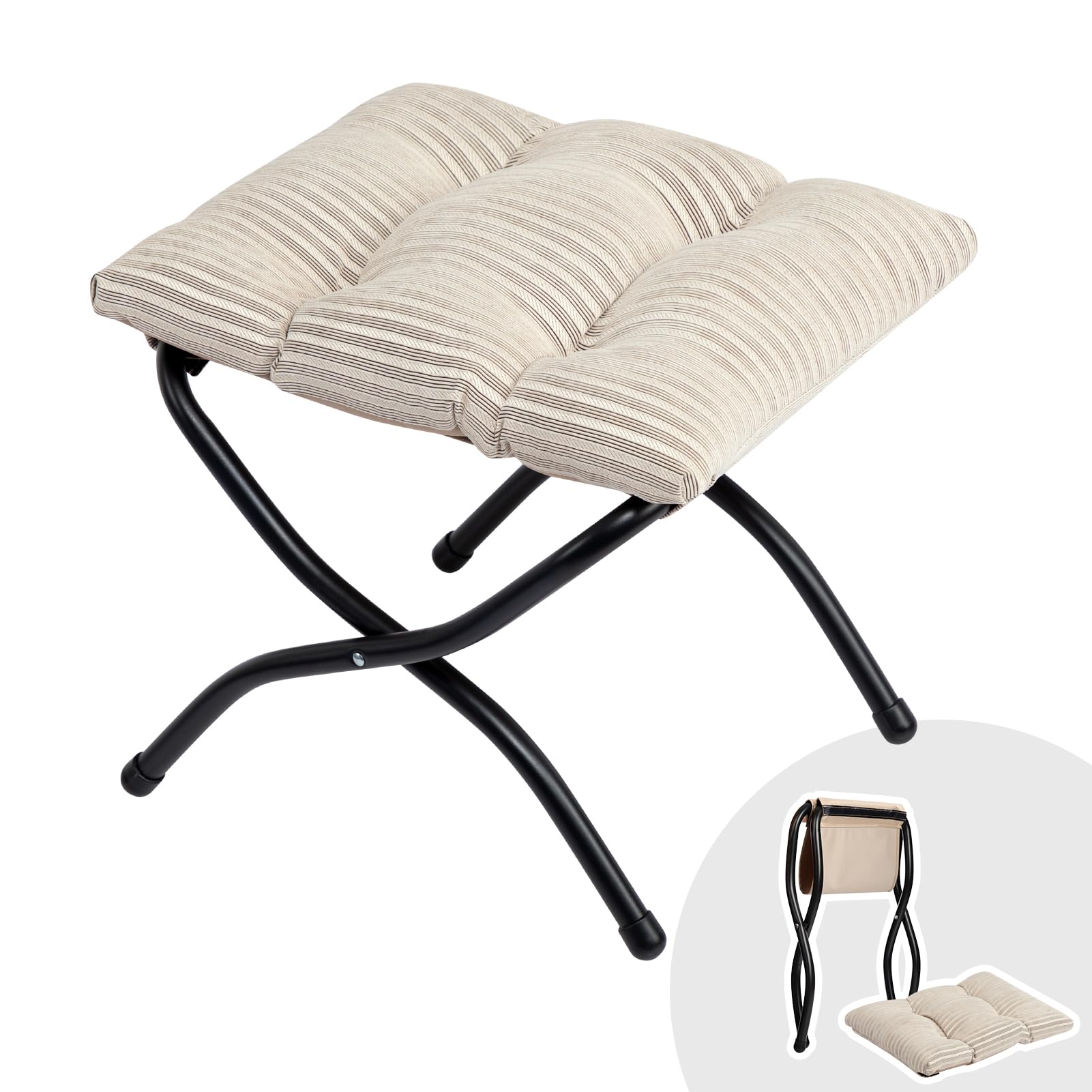 ALIMORDEN オットマン 折りたたみ フットレスト 足置き台 踏み台 足枕 スツール しっかり 耐荷重80KG ..