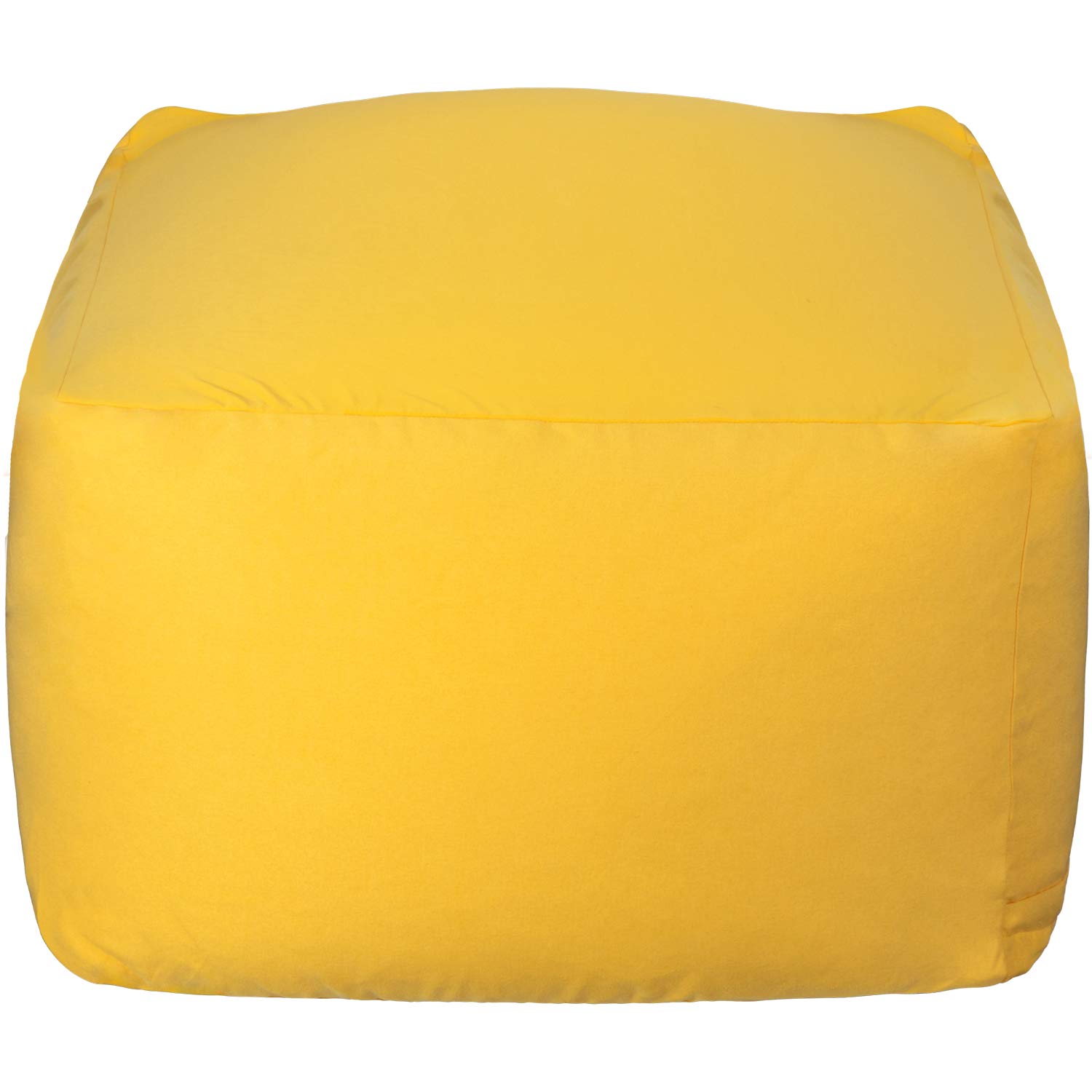 Homwarm ビーズクッション 怠惰なソファ 特大(60×60×35cm) 疲労解消 健康 安全 無味 カバー取り外し 洗濯可能 座り オールシーズン適用 0.3mm-0.5mm極小ビーズ 豆袋座布団 (イエロー, M)