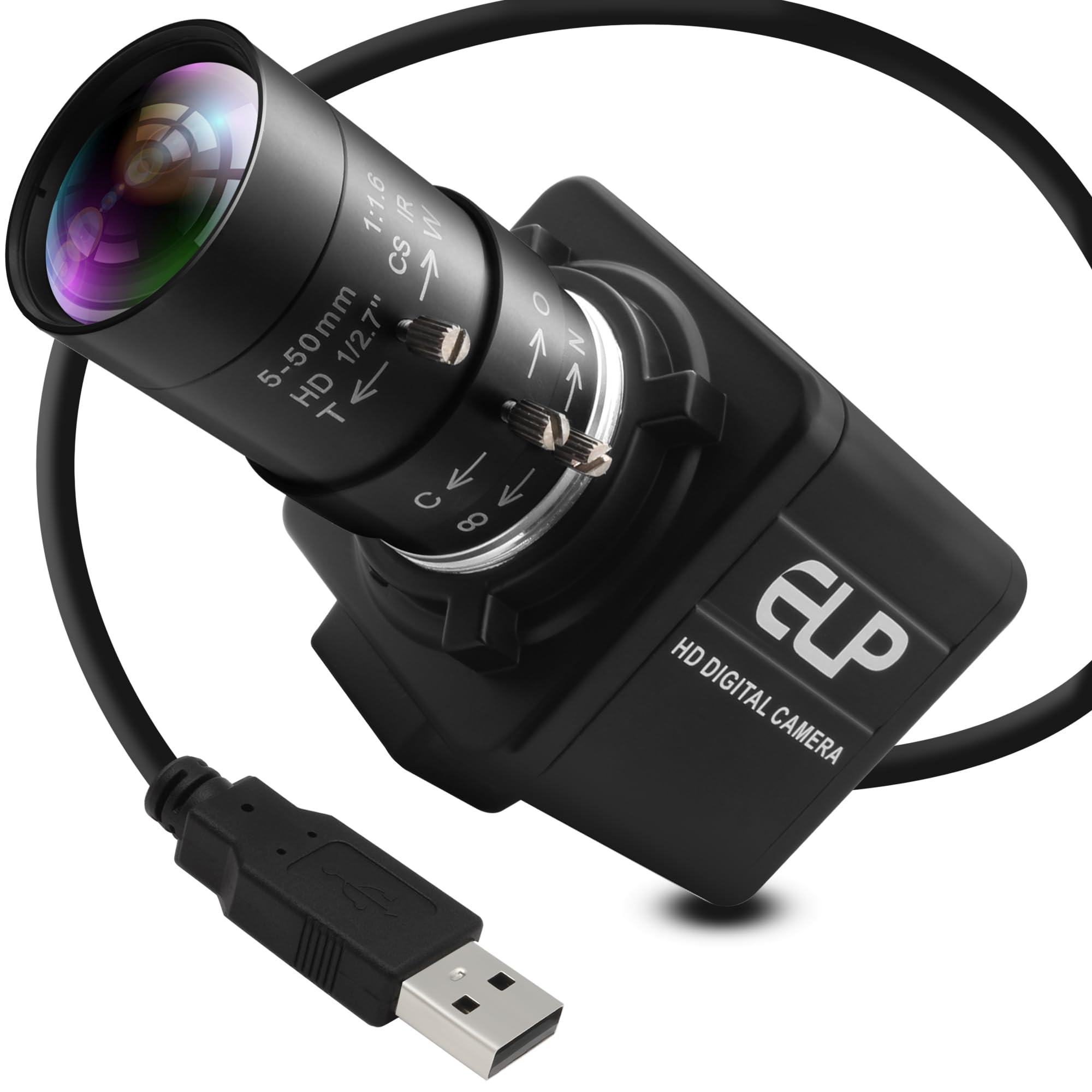 ELP 4K USBカメラ 8メガピクセル 5-50mm マニュアルバリフォーカス CSマウントレン ...