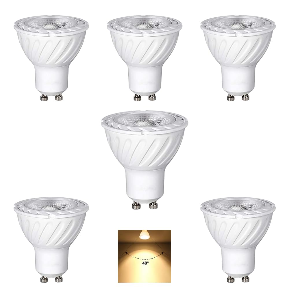 乐天商城 - LED スポットライトGU10 口金 高演色Ra98+5W 50W形ハロゲン相当 400LM 3000K 電球色 密閉器具対応 省エネ PSE認証済み 6個セット (電球色 3000k 6)