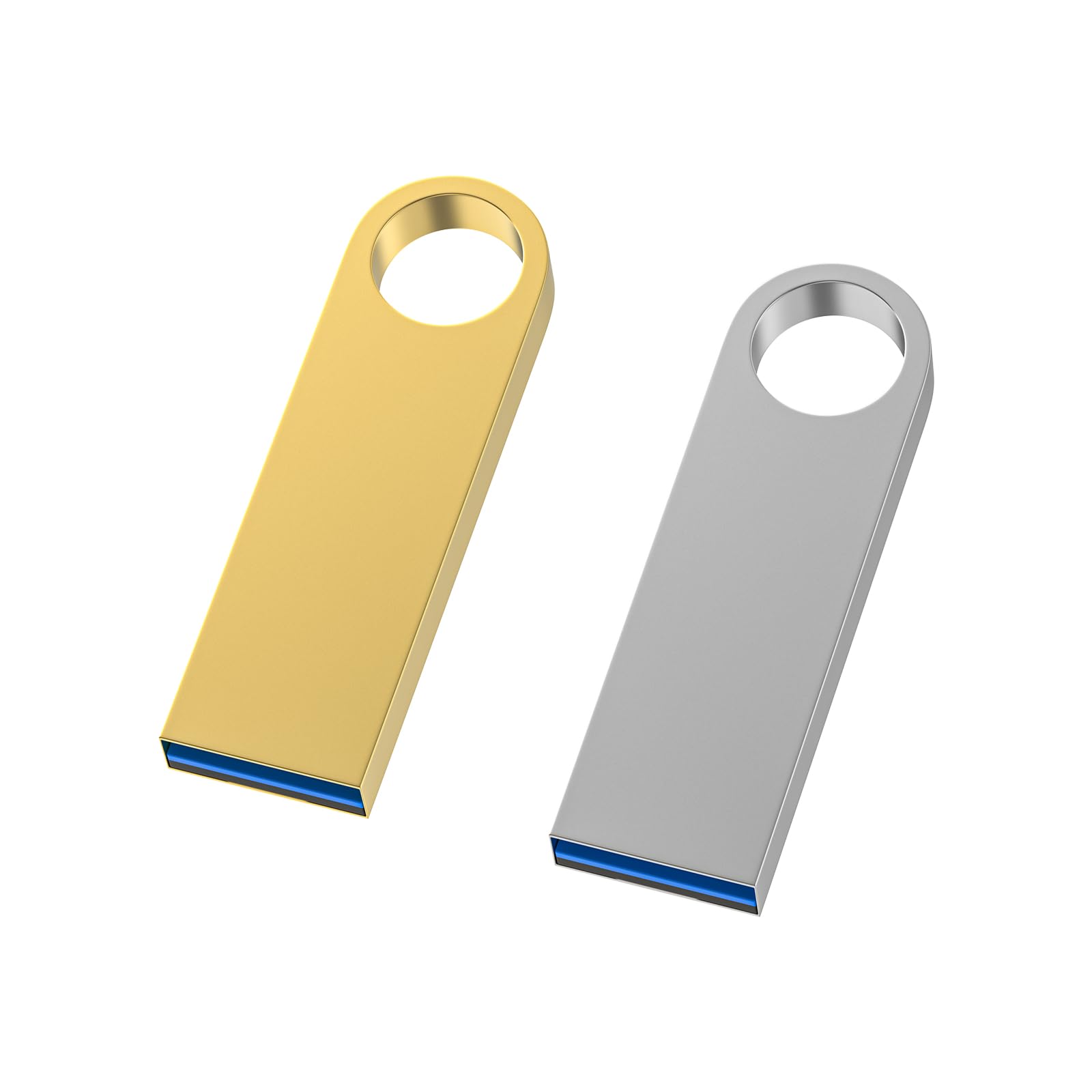 乐天商城 - USBメモリ128GB 2個パックWooolken 高速 USB 3.0 サムドライブ 洗練されたメタルフラッシュドライブ キーチェーン付き USBドライブ PC/コンピューター/Mac