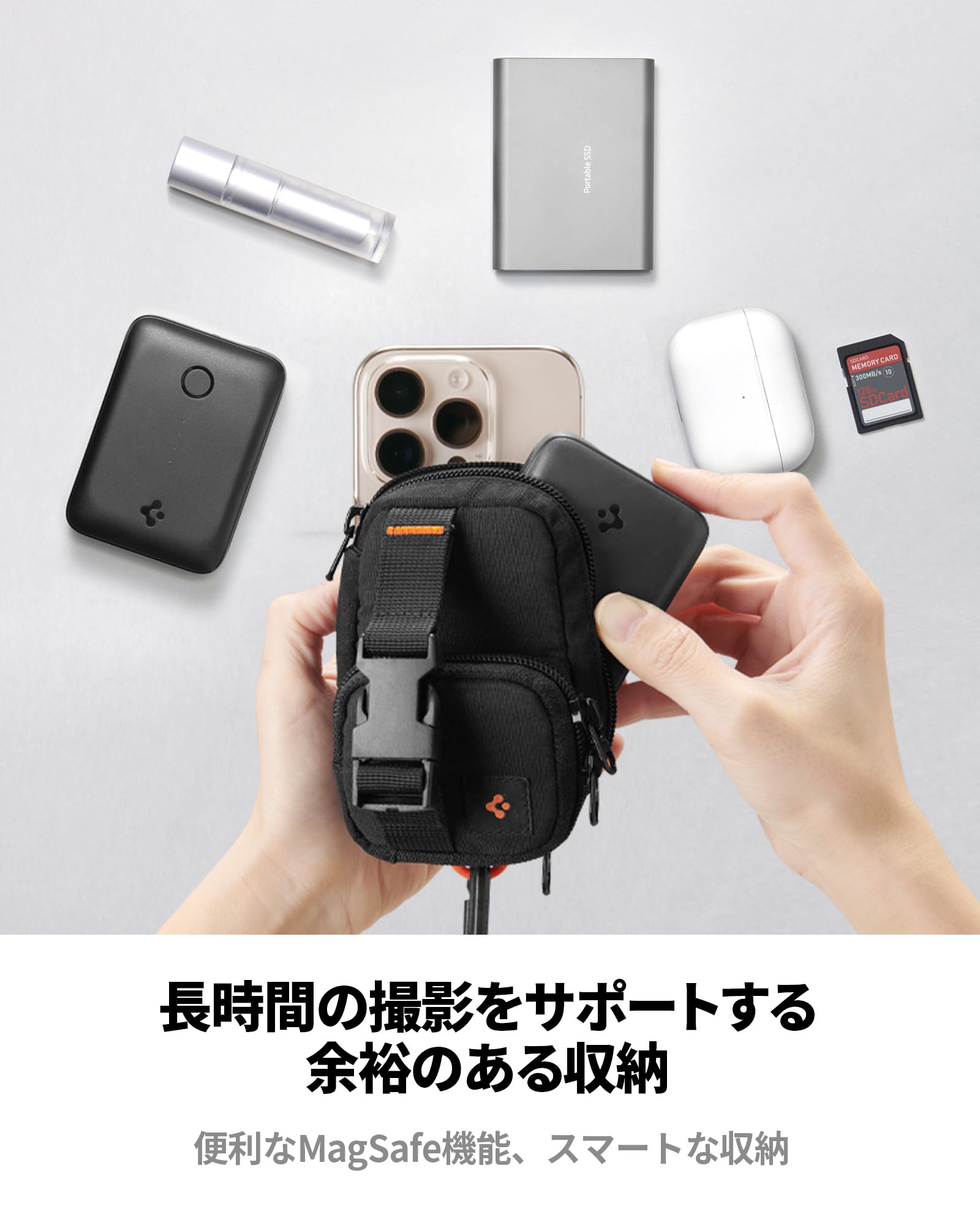[Spigen] MagSafe対応 カードケース マグネット ミニ ガジェットポーチ 便利な持ち運び 小物収納可能 iPhone 17 Pro Max iPhone 17 Pro iPhone 17 iPhone Air iPhone 16/15/14/ konanonline-10368960 湖南オンライン サンプル画像2