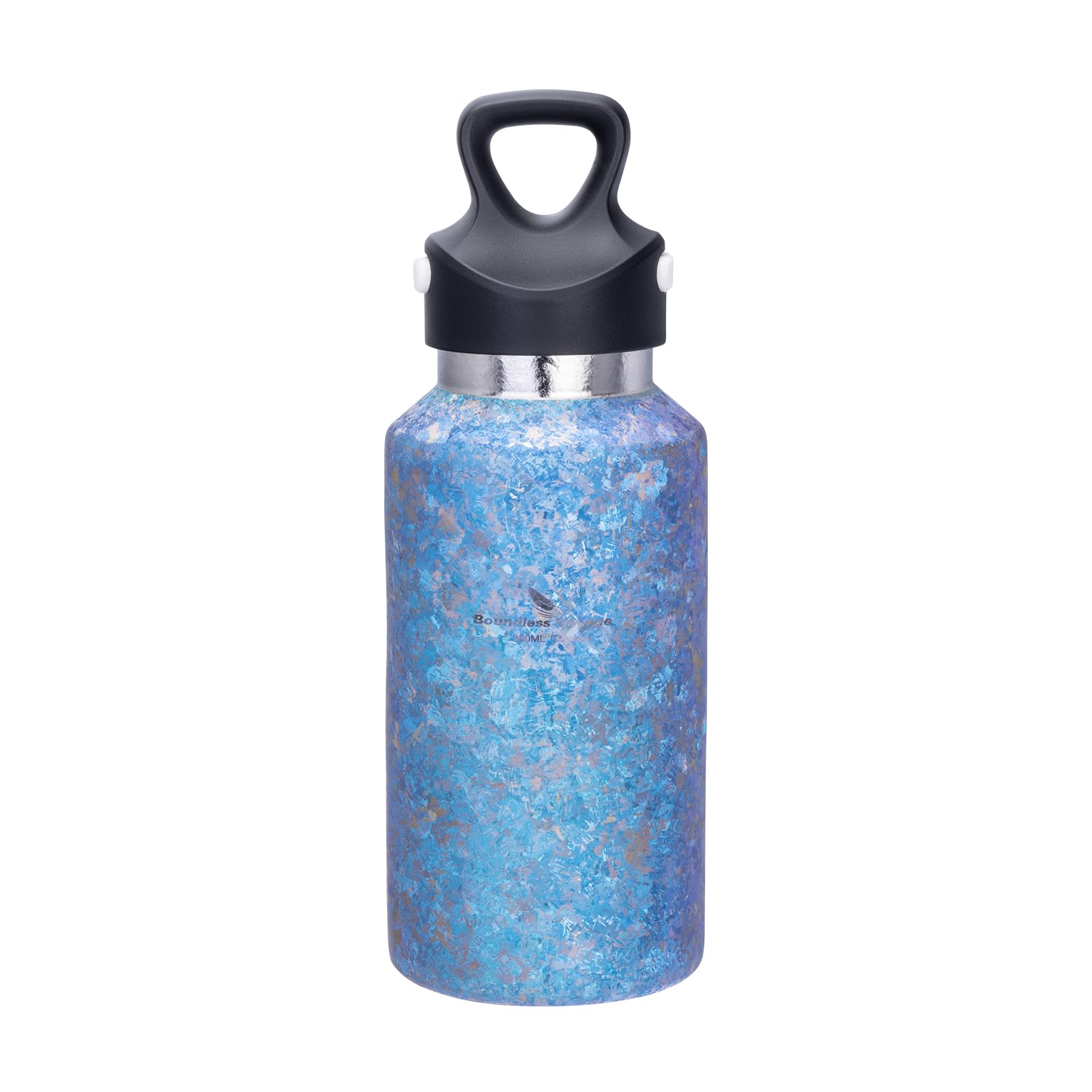 Boundless Voyage チタン 水筒 ボトル 真空断熱 保温保冷 魔法瓶 380ml 軽量 丈夫 錆びない 抗菌 水筒 ワンタッチオープン ボトル 自転車マグボトル 登山 水筒 日常使用 アウトドア キャンプ用 (ブルー 380ml)Ti3257