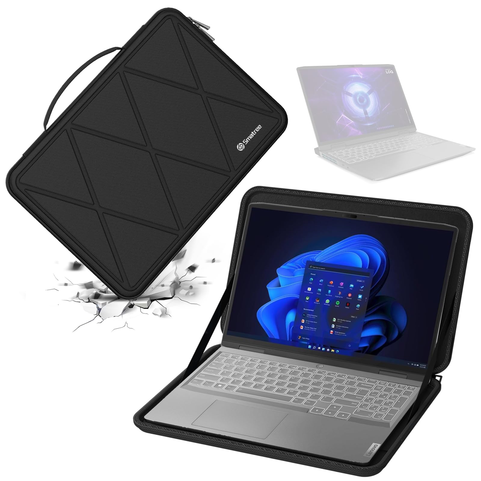 【送料無料】Smatree ハードEVA保護スリーブケース 16 インチ Lenovo Legion Pro 7i Gen 10 2025、16インチ Lenovo Legion 9i Gen 9、LOQ 16IRH8/16APH8 ゲーミングノートパソコンに適用 防水 360度耐衝撃(X8310)