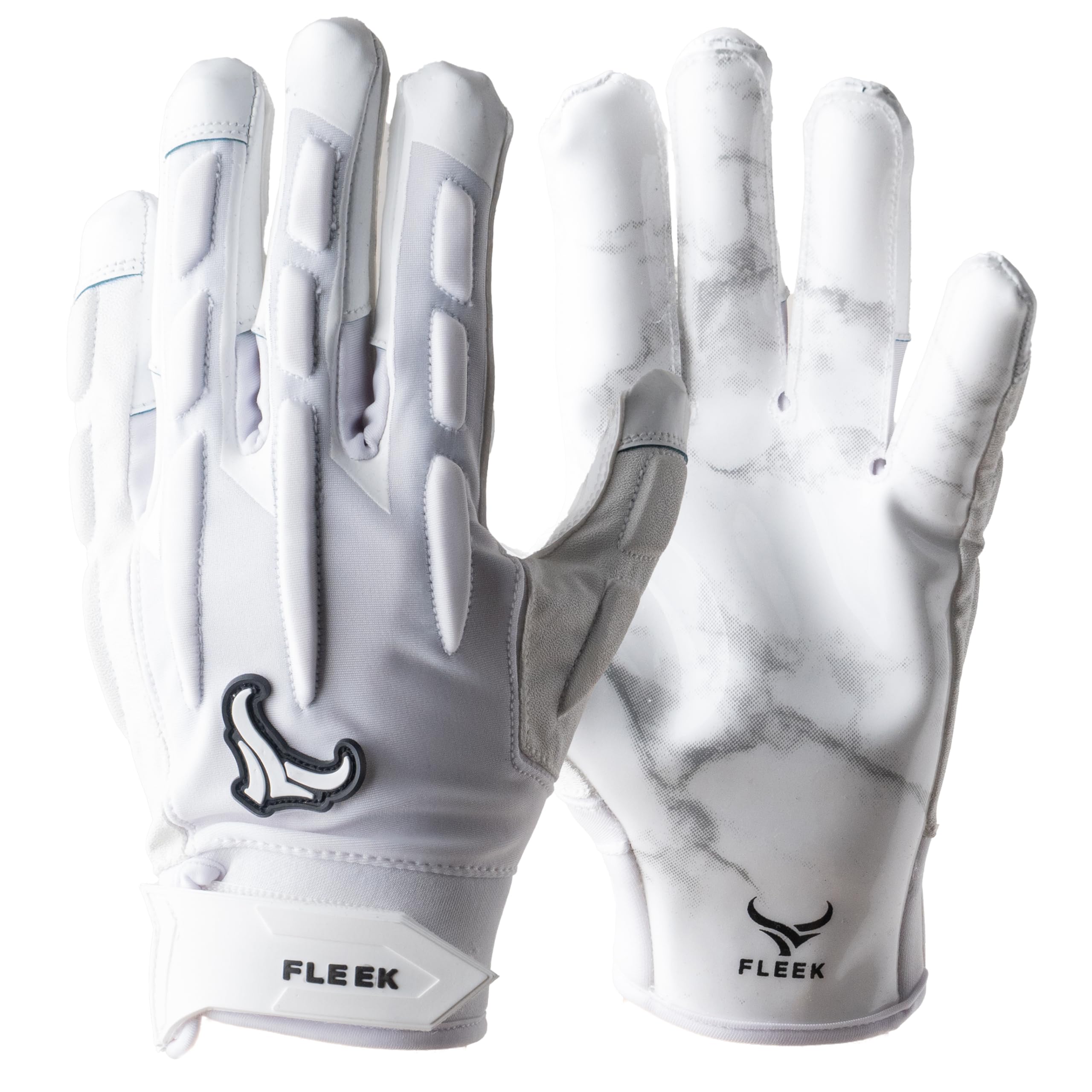 乐天商城 - FLEEK FORCEPAD GLOVES マーブルホワイト アメリカンフットボール ラグビー アメフト グローブ エリート レシーバー 大人用 スポーツグローブ ホワイト (2XL)