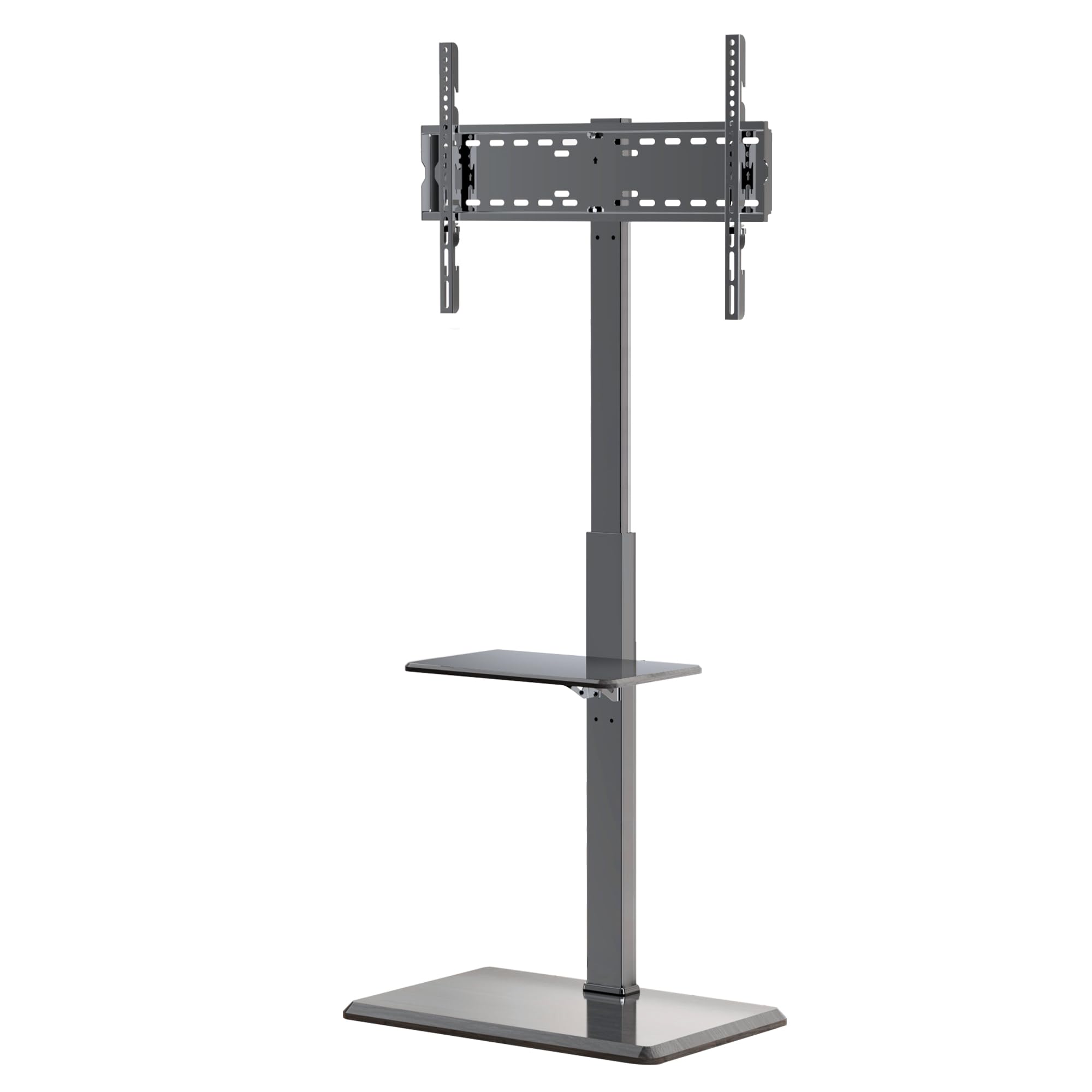 Afaloona テレビスタンド 壁寄せ テレビ台 ハイタイプ 32-75インチ対応 自立式 tv stand 耐荷重45kg VESA75x75mm~VESA600x400mm TVスタンド 高さ調節可能 左右回転 収納棚付き 黒(TCP01-2-M-A