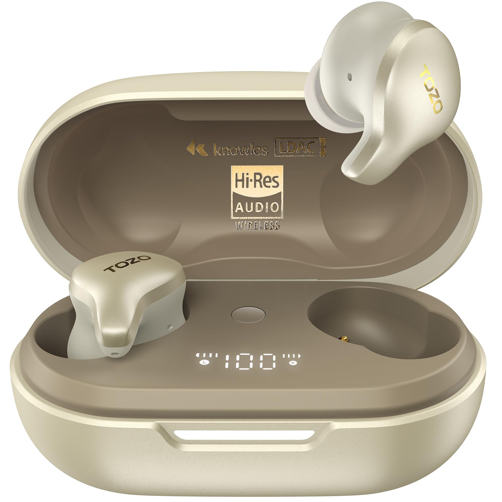 TOZO Golden X1 ワイヤレスイヤホン すべてが心に響く極上の音質 LDAC対応 ハイレゾ音質再生 混合ドライバー設計「Knowles（ノールズ）製バランスドアーマチュアドライバー（BAドライバー）とダイナミックドライバーの技術を組み合わせて」