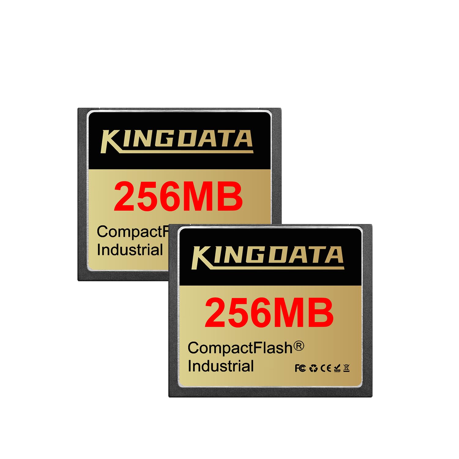 KINGDATA CFカード 256MB 2枚 産業用 compactflash card FAT16対応 Type I SLCチップ 旧型PLC/CNC/レトロカメラ/工業機械対応 即挿即用