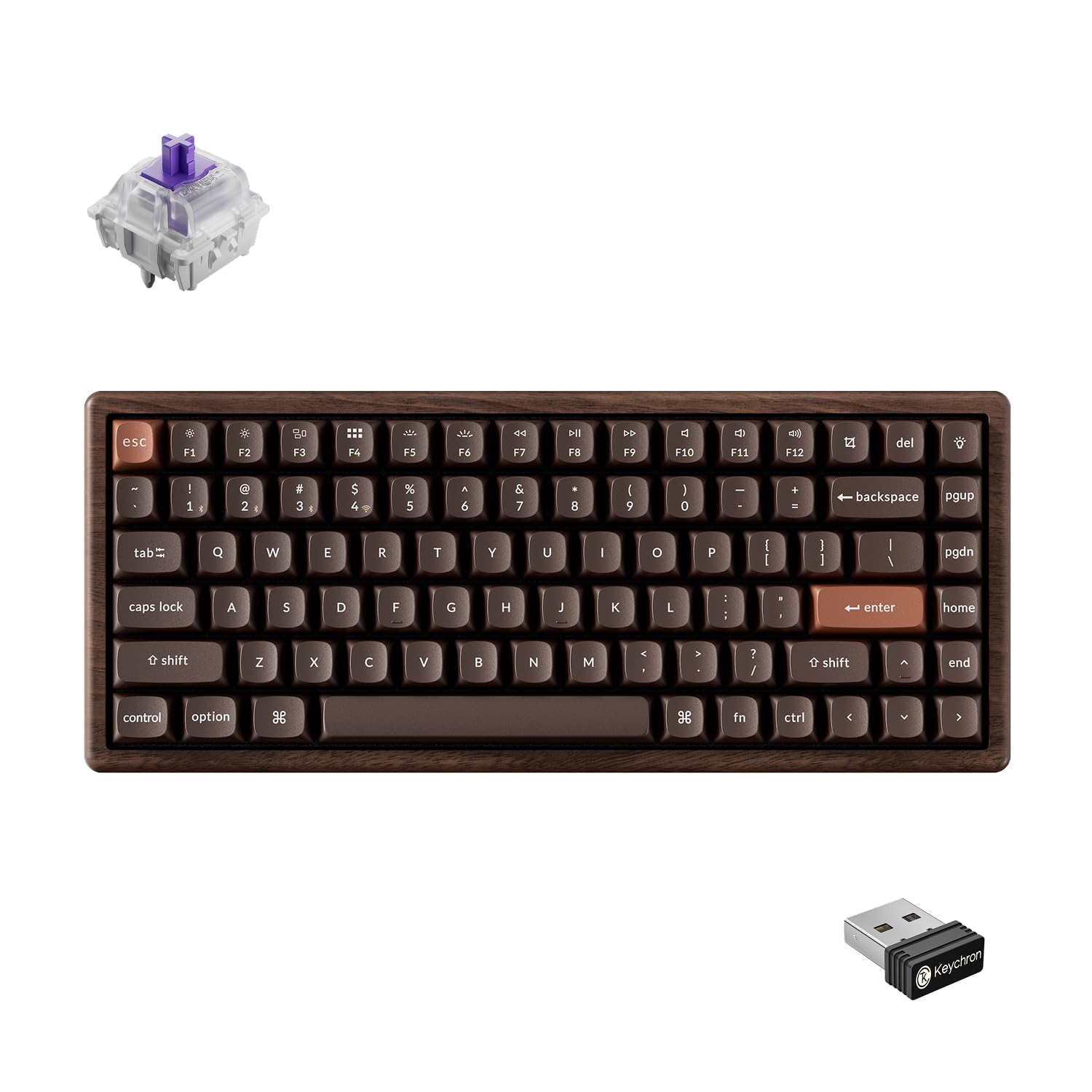 【国内正規品】Keychron K2 HE Gateron磁気スイッチカスタムキーボード 全木製スペシャルエディション USレイアウト Bluetooth/2.4GHz/有線対応/75%配列/RGBバックライト/ホットスワップ対応 Mac・Windows・