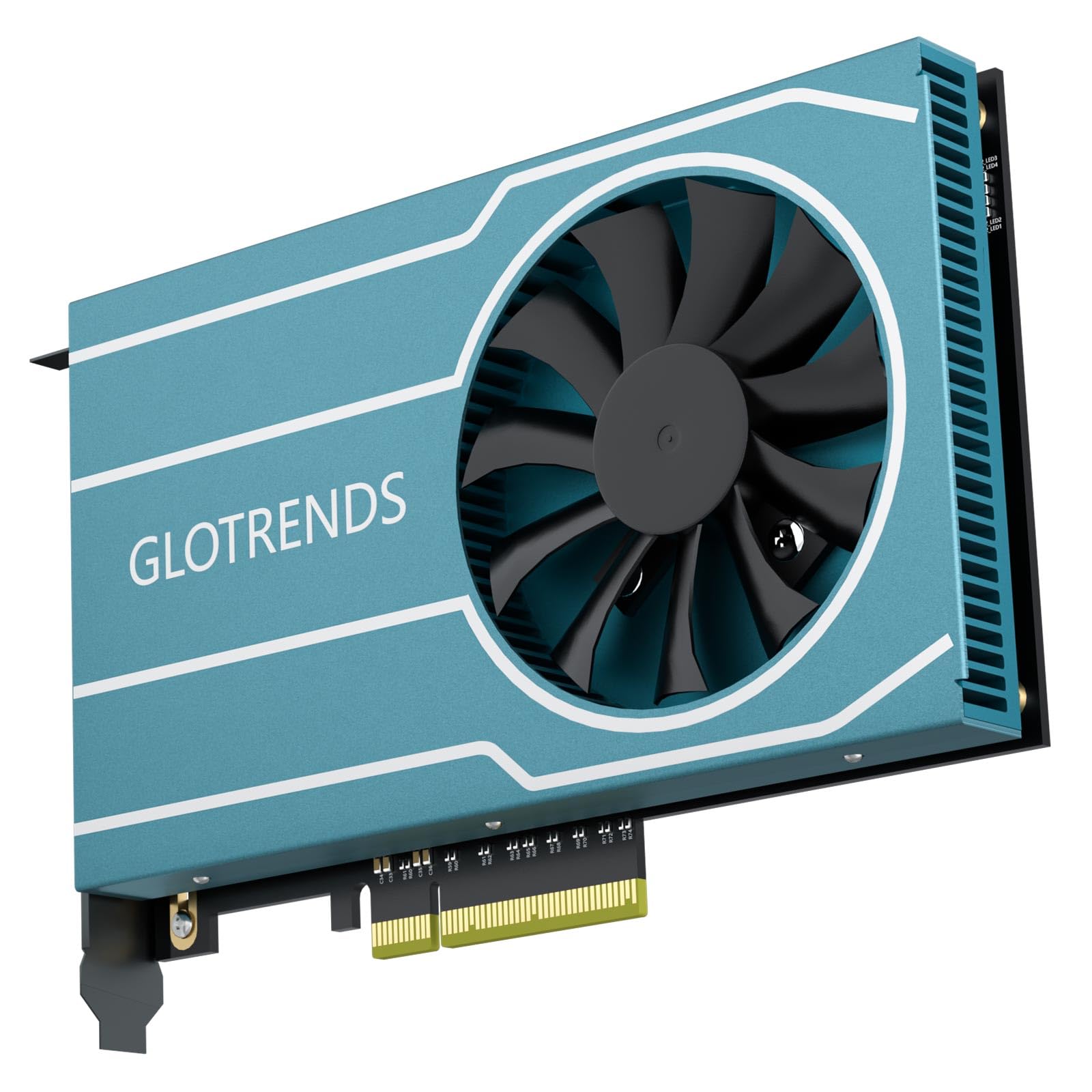 GLOTRENDS PA44 4 枚 M.2 PCIe 4.0 変換アダプタ（4 枚 NVMe SSD 対応）PCIe 分岐機能/M.2 NVMe RAID 対応