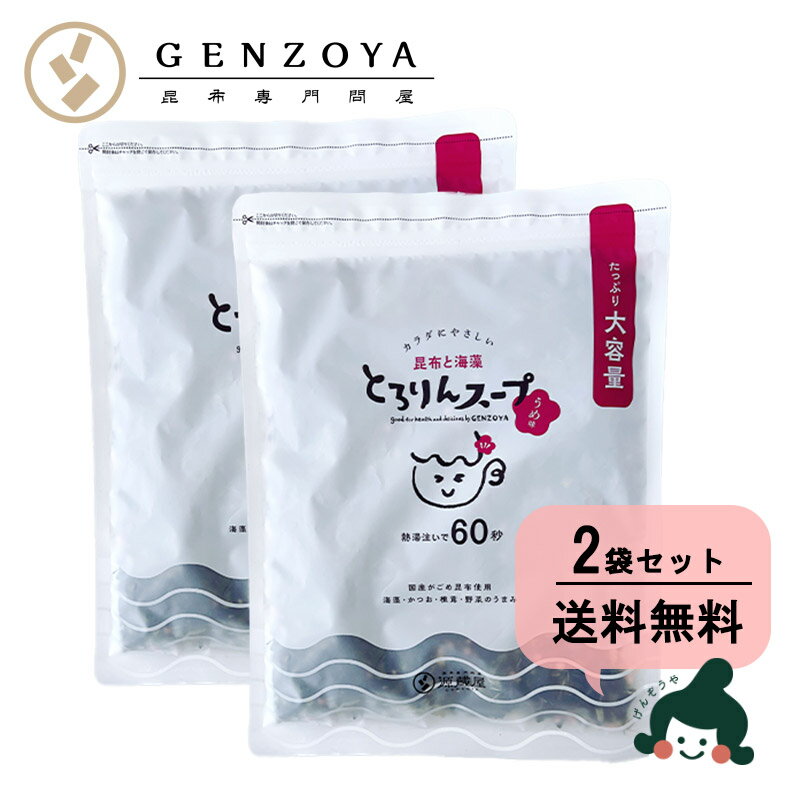 [2袋セット] とろりんスープ昆布と海藻 うめ味 [100杯分]　200g×2袋 大袋 即席スープの素 お徳用