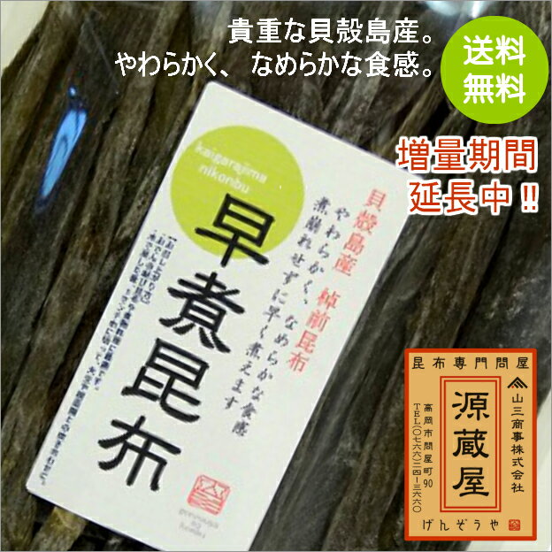 貝殻島産 早煮昆布 200g棹前（さおまえ）昆布【ラッキーシール対応】【キャッシュレス5％還元】