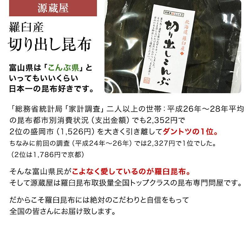 羅臼産　切り出しこんぶ 155g　薫り高く濃厚な出し富山県民がこよなく愛する昆布の王様【ラッキーシール対応】