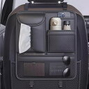 車用 シートバックポケット 大容量 収納ポケット 多機能 小物入れ 車 車内 収納 キックガード シートバック ポケット 収納 ティッシュ ドリンクホルダー 汚れにくい 防水 ブラック 黒