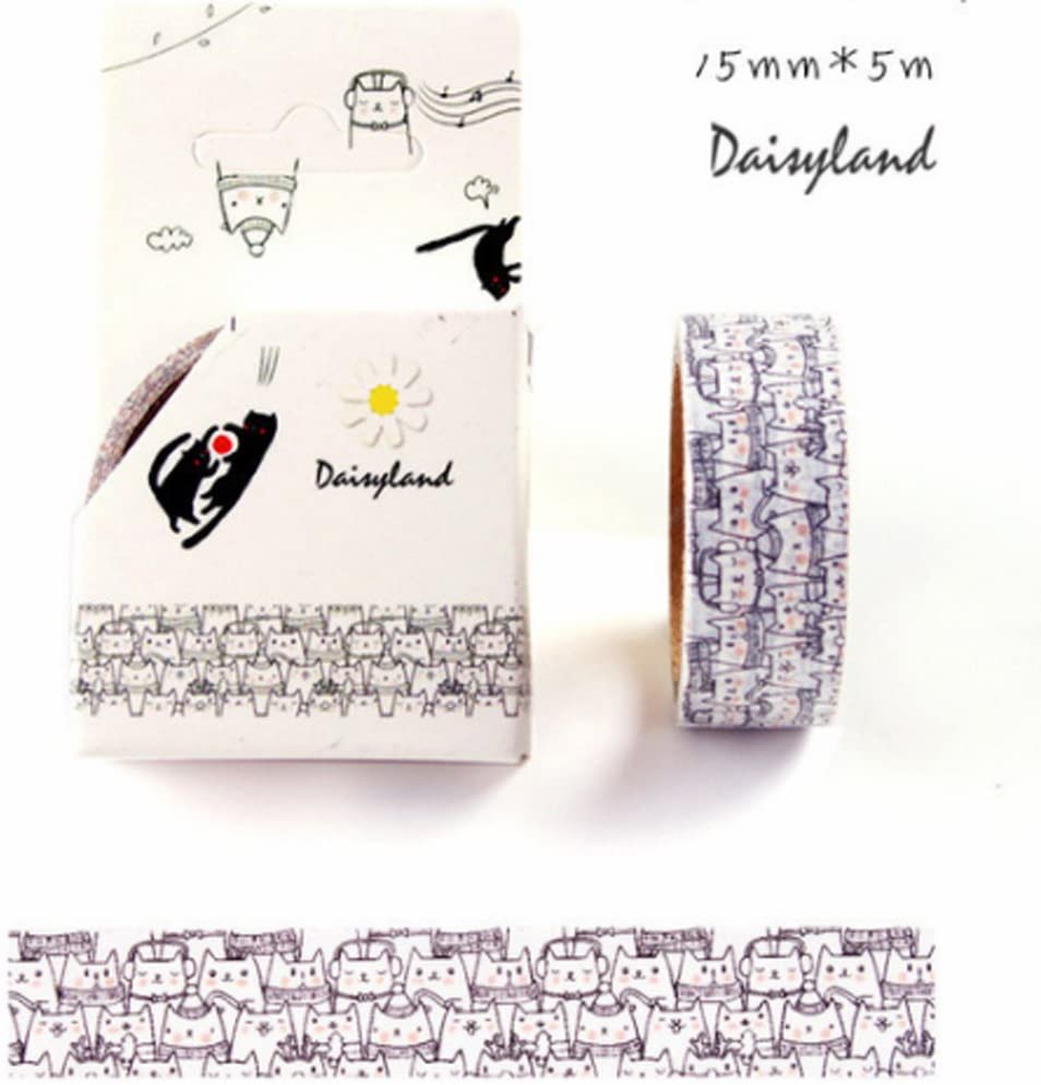 マスキングテープ 和紙テープ ギフトボックスデコレーション 可愛いギフト イラストネコ