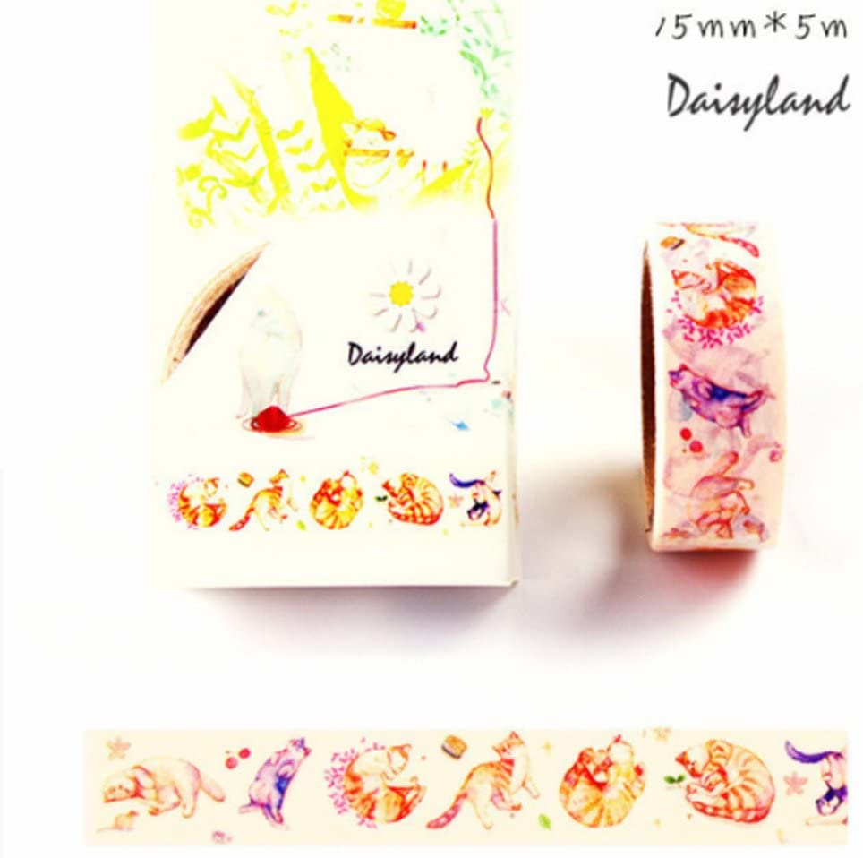 マスキングテープ 和紙テープ ギフトボックスデコレーション 可愛いギフト 猫の旋律