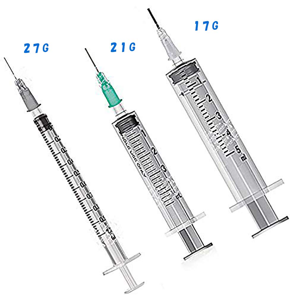 注入用 注射器 6本セット 1ml,3ml,5ml本体3本 平インジェクター 27G,21G,17G 3本 その1