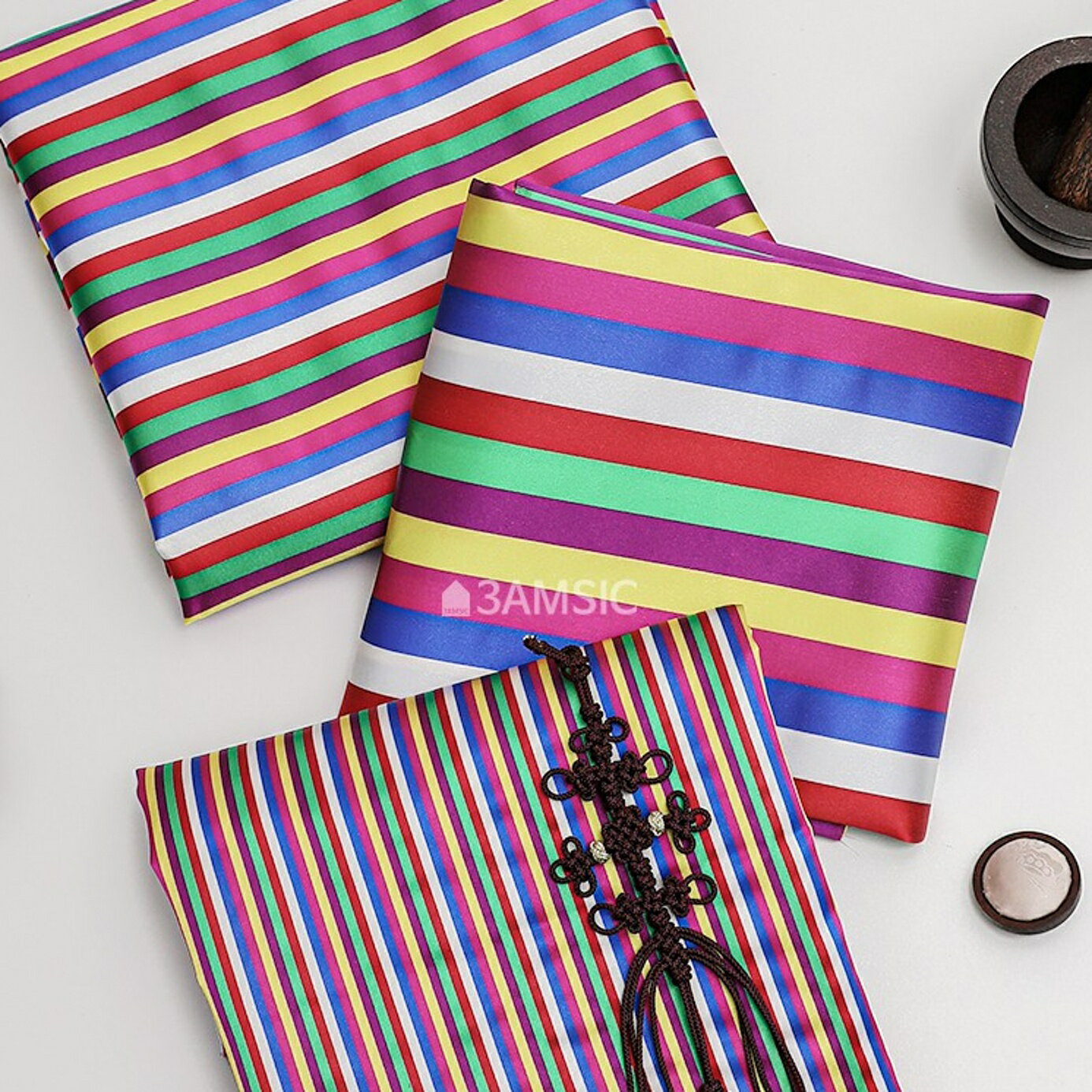 韓国伝統デザイン　生地　布　セットン　パステルカラー　セットンきじ 3mm 7mm 15mm (45x45cm)