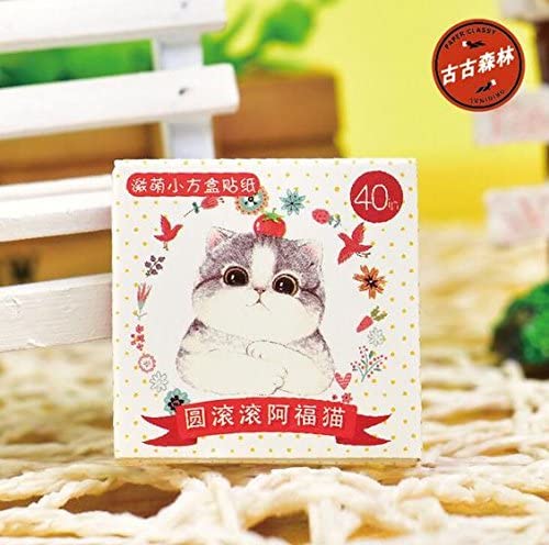 Rakuten - かわいい ステッカー 40枚 シール 形いろいろ【並行輸入品】1ぽっちゃり猫 2目がくりっと猫 3猫の手帳