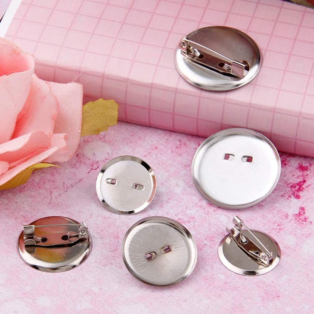 ピンクッション 23mm 10ピース ブローチ用のシルバートーンラウンド安全ピンバックピン アクセサリーパーツ