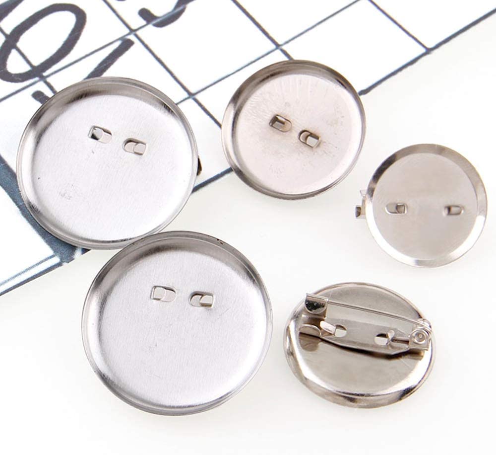 ピンクッション 23mm 10ピース ブローチ用のシルバートーンラウンド安全ピンバックピン アクセサリーパーツ