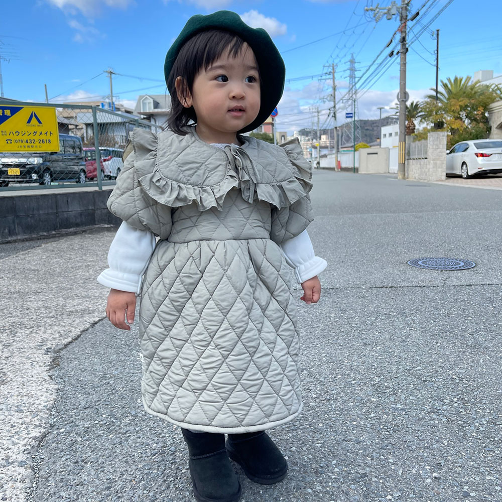 2wayダウンワンピース 女の子 スカート 子供服 暖かい 宅配便送料無料 冬 80cm 90c...