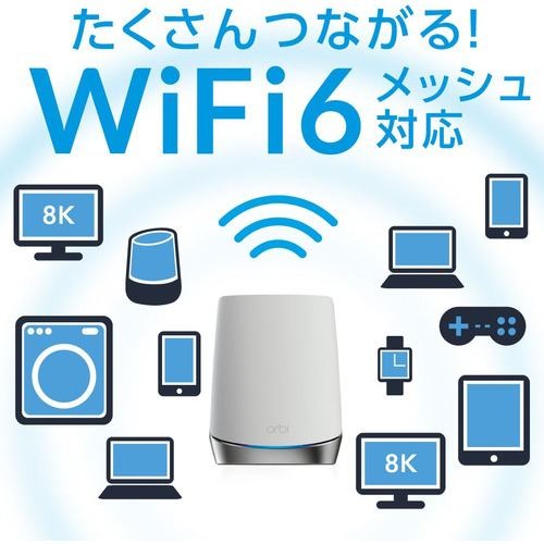 Orbi WiFi 6 Mini AX4200トライバンドメッシュWiFi キット 2台セット ネットワーク機器