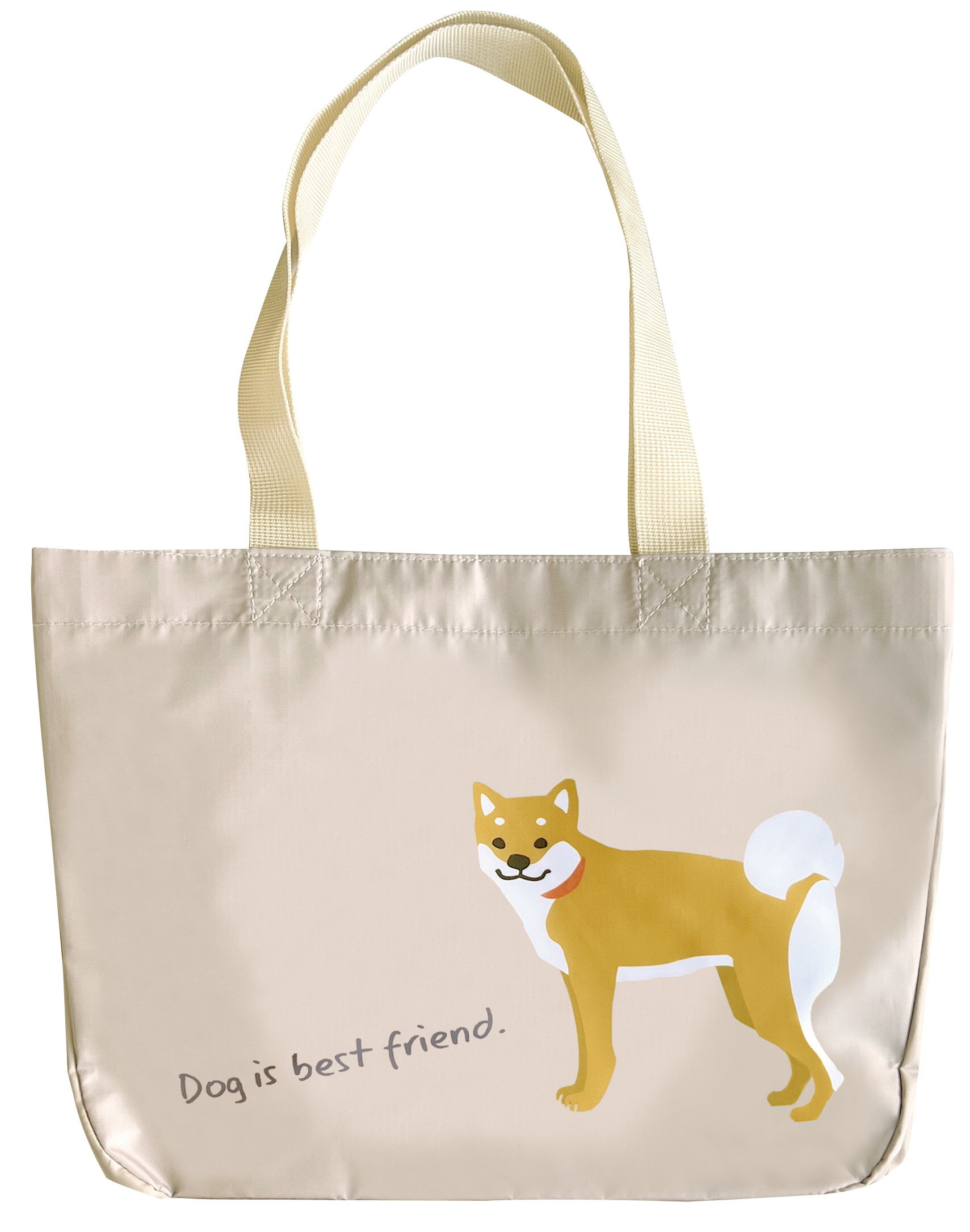 Abeille ショッピングバッグ 柴犬 ブラウン おしゃれエコバッグ レジカゴバッグ 大容量 たためる 保冷 折りたたみ かわいい おしゃれ 折り畳み レディース 女性 ショッピングバック エコバッグ レジかご レジカゴバッグ レジカゴ型 買い物バッグのサムネイル