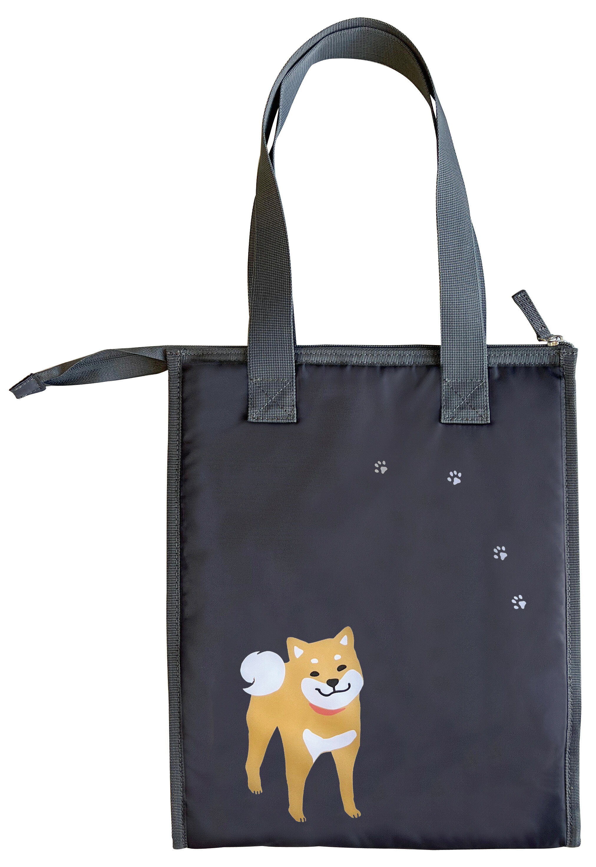 Abeille ショッピングトートバッグ イヌ グレー おしゃれエコバッグ 大容量 保冷バッグ 買い物エコバッグ お買い物バック 保冷トートバッグ ショッピングバッグ マザーズバッグ 可愛いエコバック エコトートバッグ 買い物バッグ 犬柄 レディース 女性 お洒落 ランチバッグ