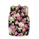 Abeille 2WAY ショルダー がま口 バッグ ローズ ブラック がま口ポシェット 紺 がま口ショルダーバック がまぐちバッグ 縦型 スマホバック がまぐちポーチ スマホポーチ スマホバッグ ショルダーバッグ レディース 女性 がまくち かわいい おしゃれ 散歩 お出かけ