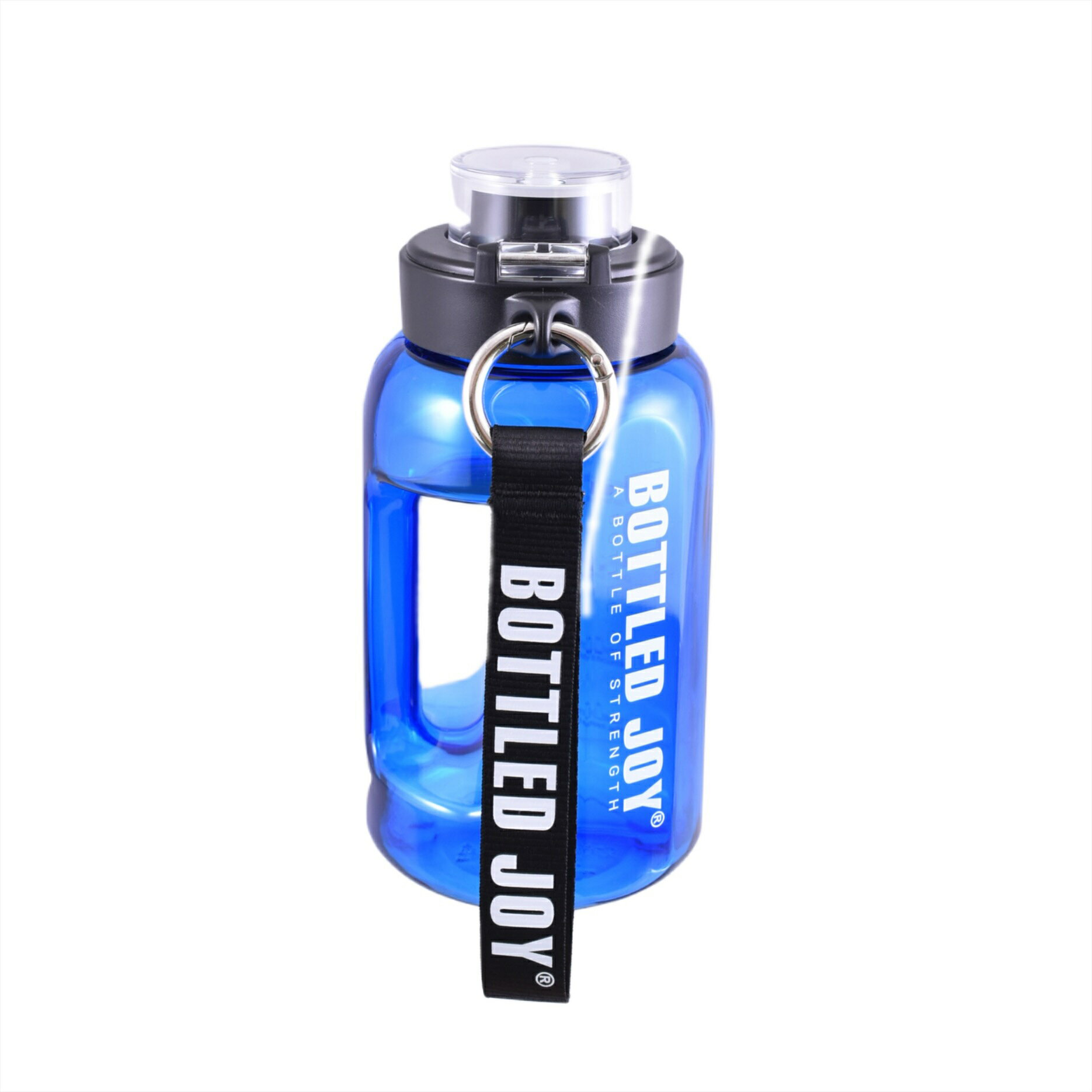 ボトルドジョイ 正規販売代理店 Grip Water Bottle 0.5 ブルー（ブラック ブルー グリーン ピンク 4色展開 トライタン製 スポーツボトル グリップハンドル ストラップ 専用ブラシ付 割れにくい フィットネス ヨガ ジム 水分補給 水筒）【数量限定】