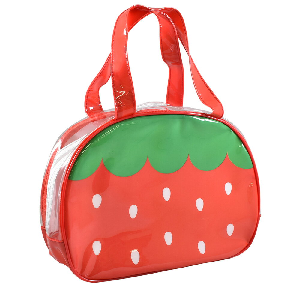 nenne-futurum ビニールボストンバッグ イチゴ プールバッグ ビーチバッグ 女の子 男の子 キッズ 子供用 幼稚園 小学校 ビニールバッグ クリアバッグ サマーバッグ スイミングバッグ 子供用バック 水泳バック 水泳バッグ アウトドア スポーツ 海 プール かわいい