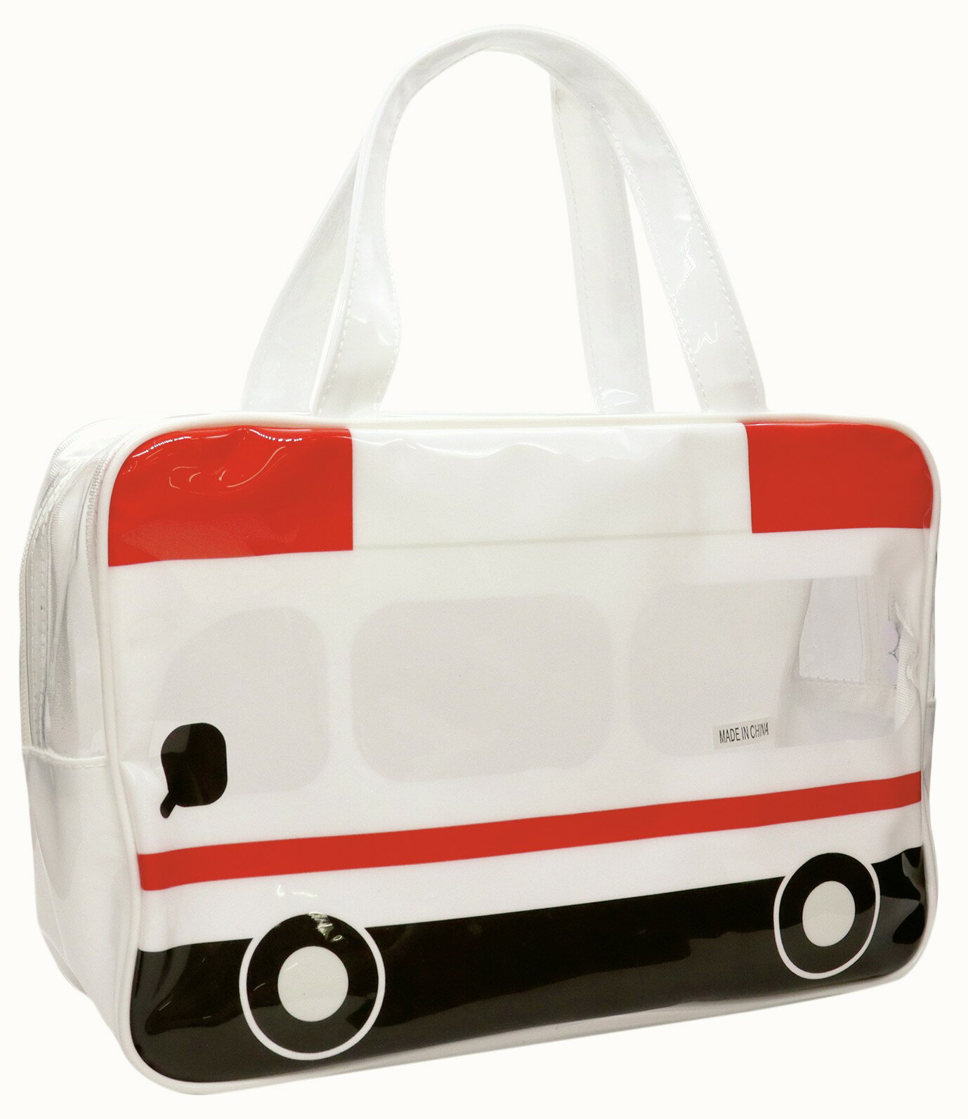 nenne-futurum ビニールボストンバッグ 救急車 プールバッグ ビーチバッグ 女の子 男の子 キッズ 子供用 幼稚園 小学校 ビニールバッグ クリアバッグ サマーバッグ スイミングバッグ 子供用バック 水泳バック 水泳バッグ アウトドア スポーツ 海 プール かわいい