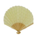 Ripple FAN シェル扇子 22cm 扇子 シェル型 丸 レース イエロー レディース 女性 コンパクト 雑貨扇子 和柄 浴衣 和装 扇子 せんす かわい...