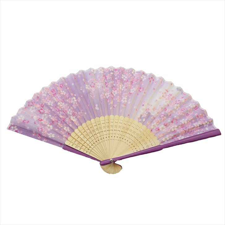 Ripple FAN レディース 桜扇子 21cm 桜 桜柄 パープル 雑貨扇子 和柄 浴衣 和服 和装 扇子 せんす センス 団扇 和風 かわいい 可愛い おしゃれ オシャレ レディース 女性 外国人が喜ぶ 日本 お土産 プレゼント ギフト お祝い 和雑貨 和小物 女性プレゼント