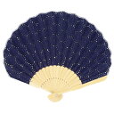 Ripple FAN シェル扇子 22cm 扇子 シェル型 丸 レース ネイビー レディース 女性 コンパクト 雑貨扇子 和柄 浴衣 和装 扇子 せんす かわい...