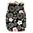 Ripple ZAKKA 2WAY ショルダー がま口 バッグ フラワー ブラック がま口ポシェット 紺 がま口ショルダーバック がまぐちバッグ 縦型 スマホバック がまぐちポーチ スマホポーチ スマホバッグ ショルダーバッグ レディース 女性 がまくち かわいい おしゃれ 日本製 生地(4)