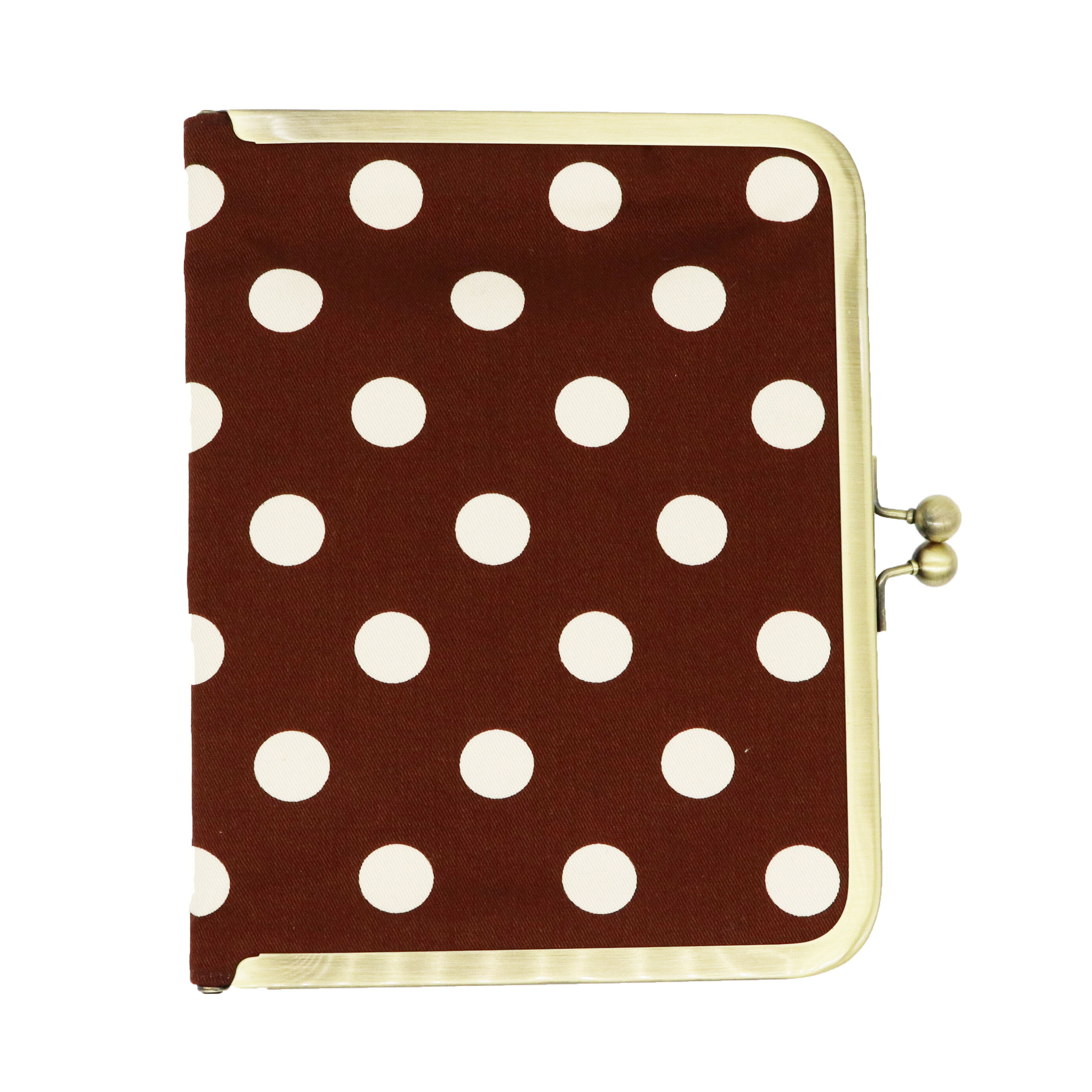 Ripple ZAKKA がま口手帳ケース がまぐち ドット ブラウン 母子手帳ケース お薬手帳ケース おくすり手帳 お薬手帳入れ 母子手帳入れ お薬手帳診察券...