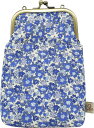 Ripple ZAKKA LIBERTY 2WAY スマホショルダー がま口 バッグ リバティ 花柄 ブルー がま口ポシェット がま口ショルダーバック がまぐちバッグ 縦型 スマホバック がまぐちポーチ スマホポーチ スマホバッグ ショルダーバッグ レディース 女性 がまくち かわいい おしゃれ