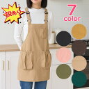 訳あり エプロン レディース かぶるだけ 撥水 無地 軽量 かぶり ポリエステル サイズ調節可 体型カバー サイドボタン ポケット付き