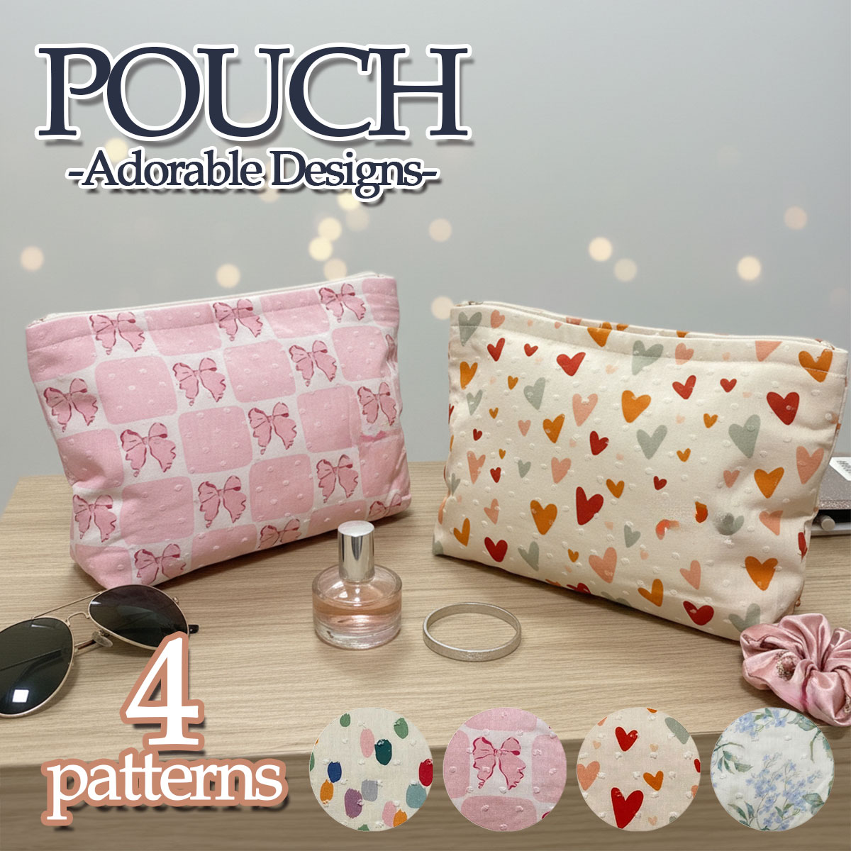 ポーチ 化粧ポーチ 収納ポーチ トラベルポーチ ミニポーチ コスメポーチ メイクポーチ 小物入れ 収納 ミニ キャンバス マチ付き M