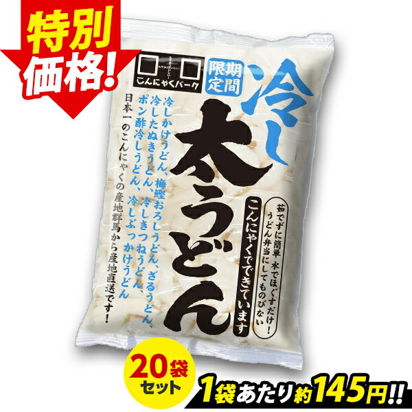 【限定セール～5/15 9:59】【ランキング1位獲得】 こんにゃく麺 冷し太うどん こんにゃくうどん こんにゃくパーク うどん麺 カロリーオフ麺 大豆麺 低糖質 ダイエット食品 こんにゃく 蒟蒻 麺 群馬県産 置き換え ヨコオデイリーフーズ (300g*20食入)