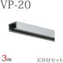 ピクチャーレール VP-20 天井付けセット 3m (シルバー) キャップ フック付き 【タチカワピクチャーレール】