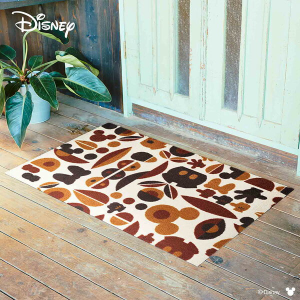 Disney Mat Collection マット Mickey/ミッキー＆ミニー モチーフ ブラウン 75cm×120cm（ディズニーのマット）