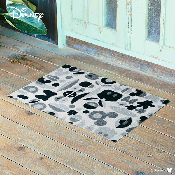 Disney Mat Collection マット Mickey/ミッキー＆ミニー モチーフ グレー 50cm×75cm（ディズニーのマット）