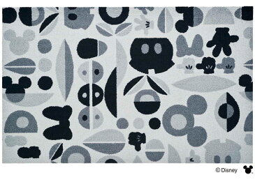 Disney Mat Collection マット Mickey/ミッキー＆ミニー モチーフ グレー 75cm×120cm（ディズニーのマット）